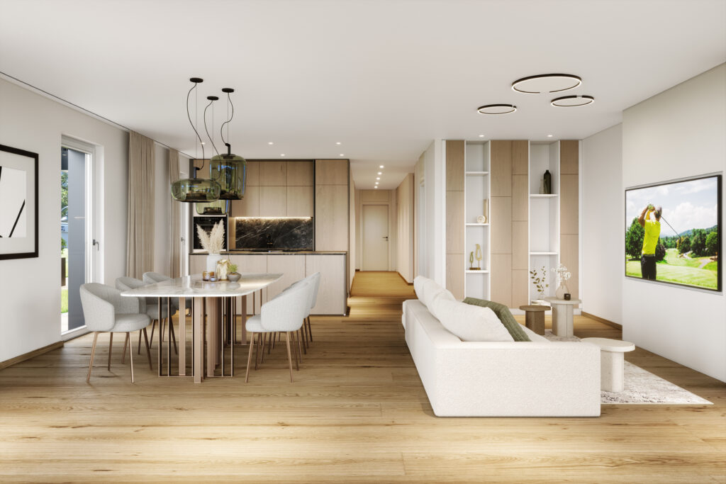 Architekturvisualisierung Nobilis Wörthersee Interior EG_B02_wohnen1
