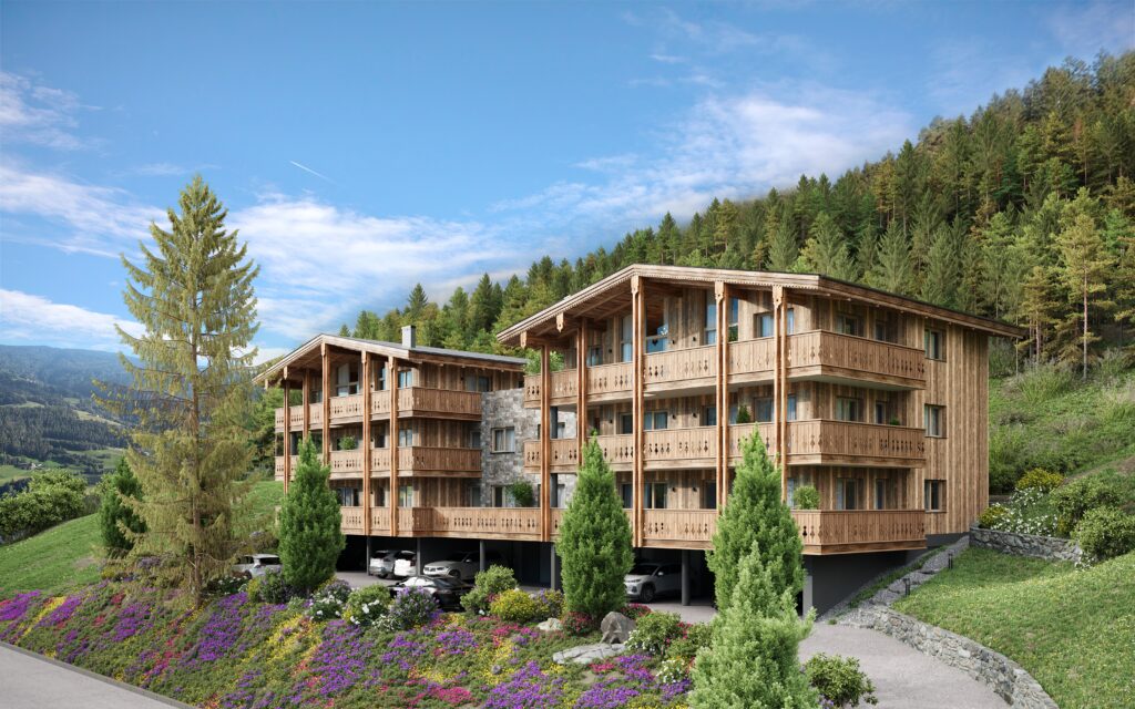 Schrägansicht mit Zufahrt